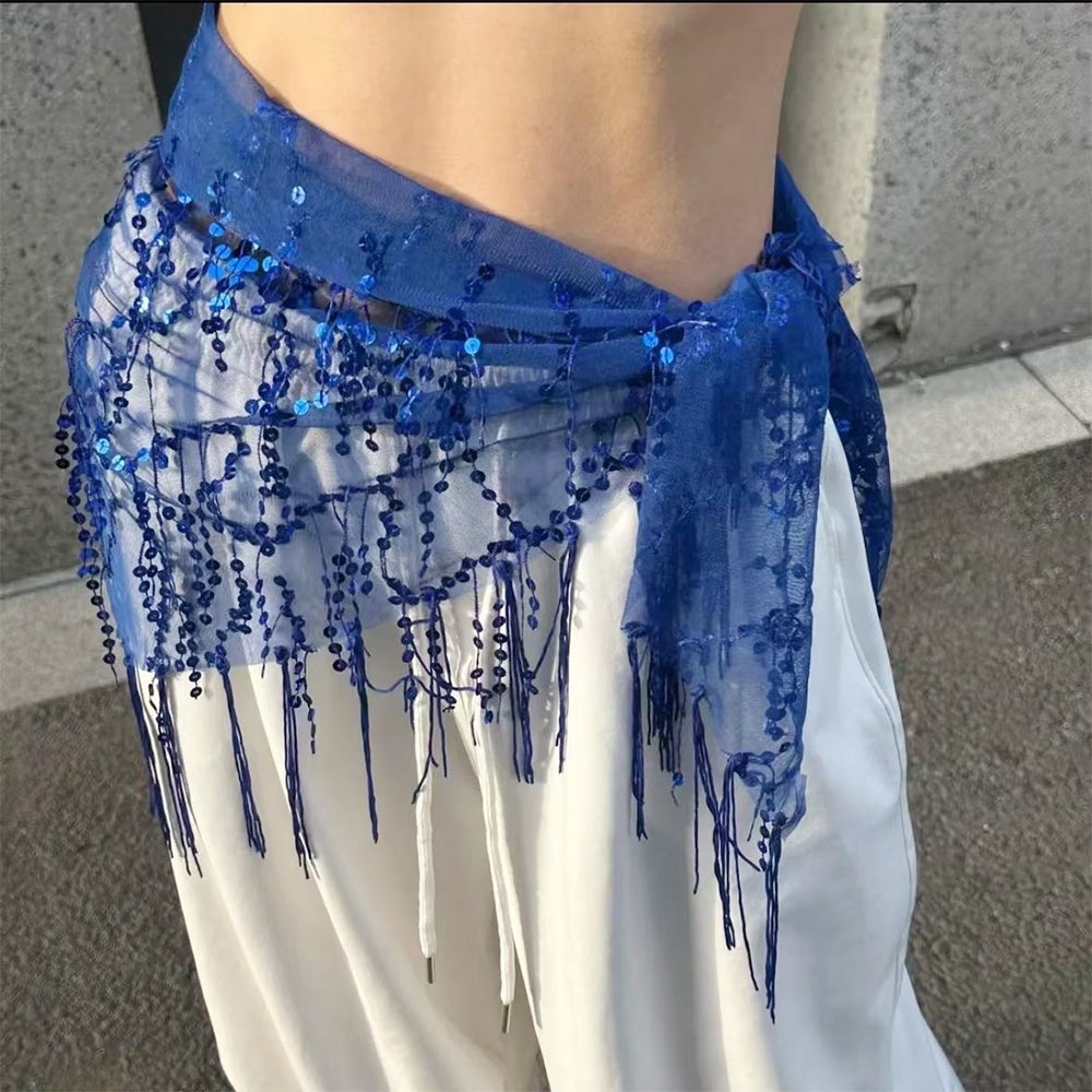 Street Fashion India - Mode Pailletten Buikdansriem Jazzdans Kwastjes Danser