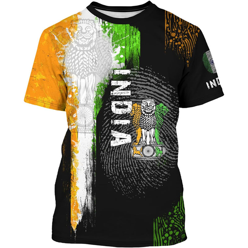 Street Fashion India - India Flag Print T-shirt Men's Clothing