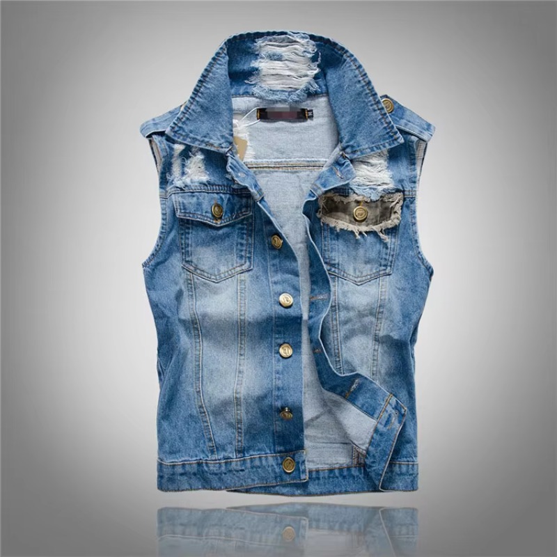 Street Fashion Jeans Men - Mannen Slanke Denim Vesten Jassen Vesten