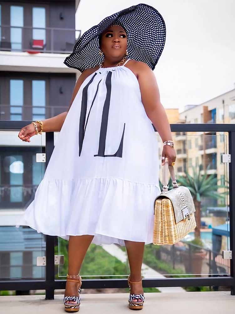 Street Fashion Plus Size - Dames Casual Zomerjurk Mouwloos Plus Size