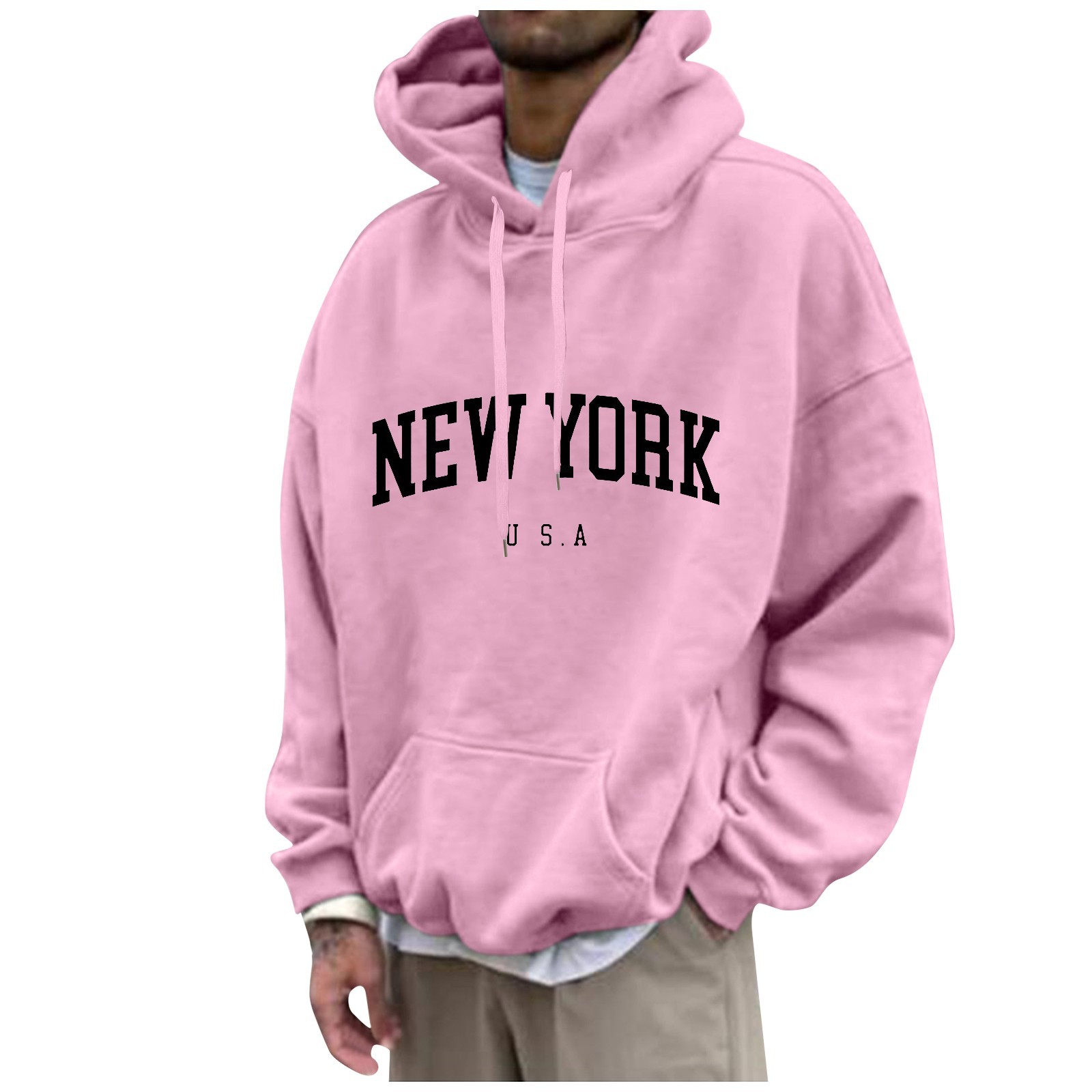 Street Fashion In New York - New York Print Heren Hoodies Mode