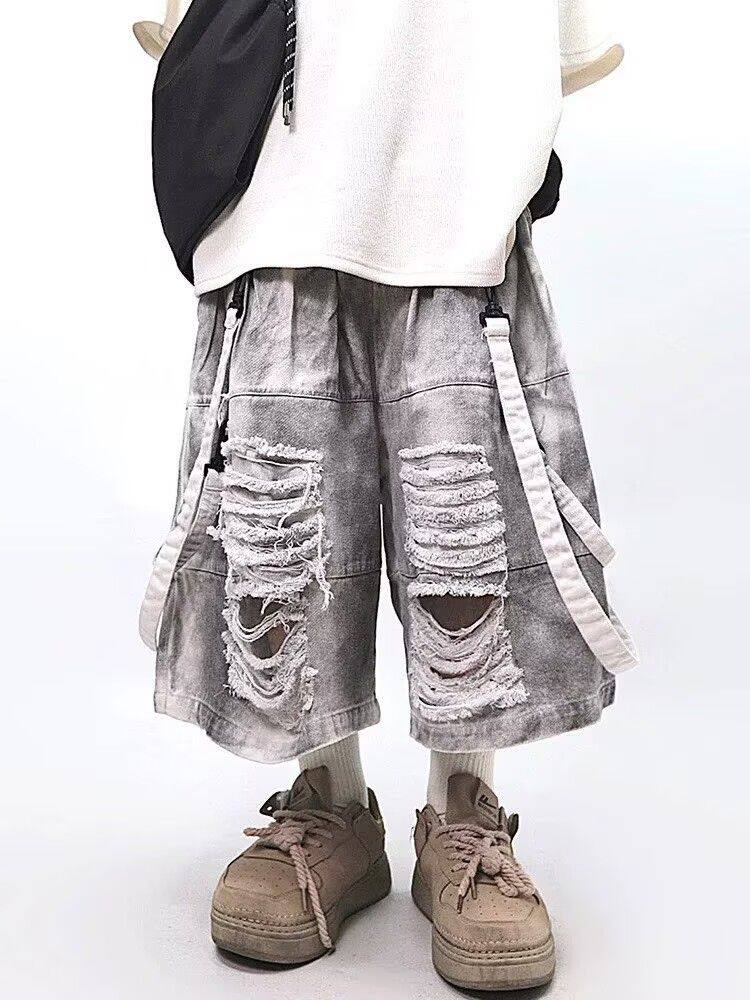 Street Fashion Jeans Men - Retro hiphop heren gescheurde jeans zomer
