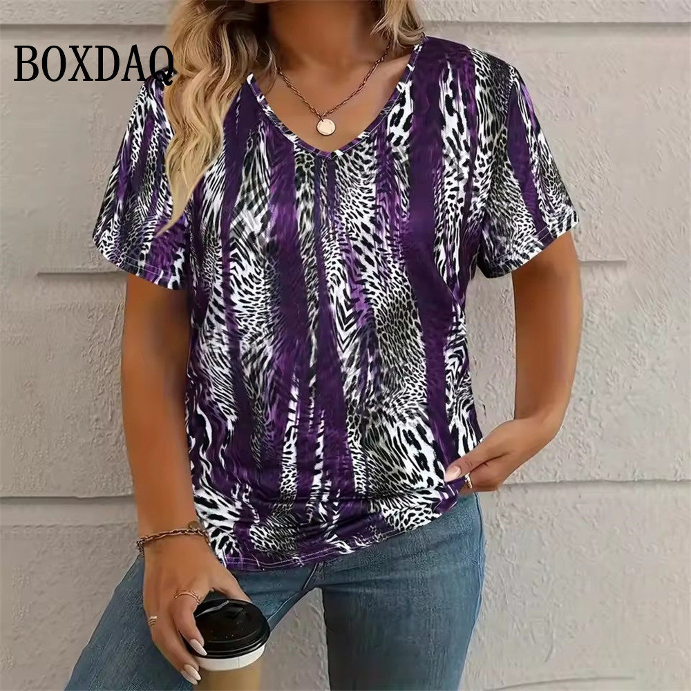 Street Fashion Plus Size - Zomer Vintage Luipaard 3D Print T-shirt