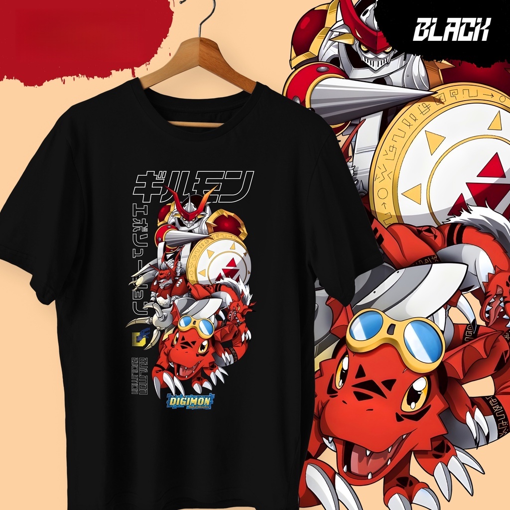 Street Fashion Evolution - Anime Digimon Guilmon Evolution Gedrukt Katoenen
