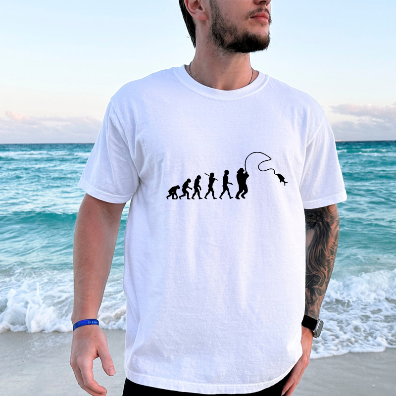 Street Fashion Evolution - Vissen Evolution Gedrukt T-shirt Grappige Vissen