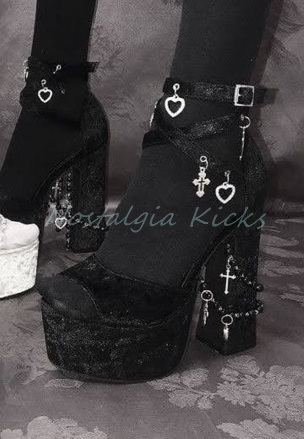 Gothic zwart fluwelen platform - Street Fashion Dress recensie en prijs