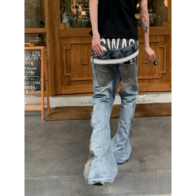 Heren jeans met patchwork-desi - Street Fashion Jeans Men recensie en prijs