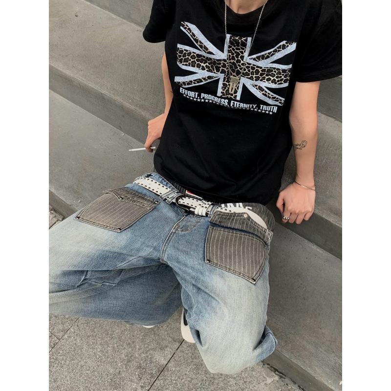 Heren jeans met patchwork-desi - Street Fashion Jeans Men recensie en prijs