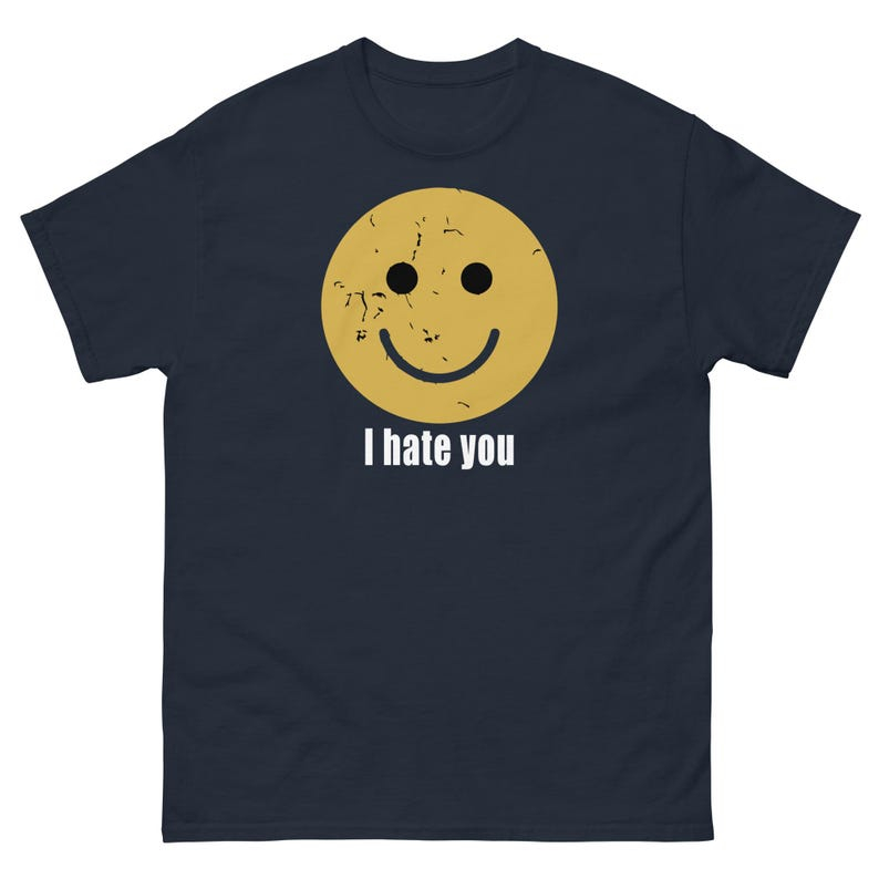 Ik haat je, smiley face, nieuw - Street Fashion Model recensie en prijs