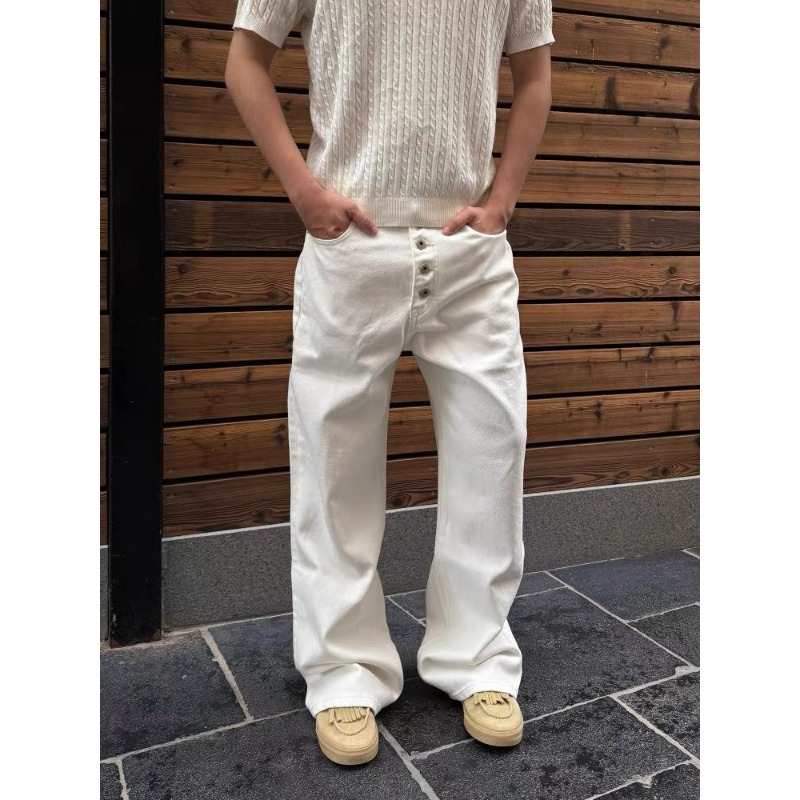 Witte jeans met wijde pijpen v - Street Fashion Jeans Men recensie en prijs