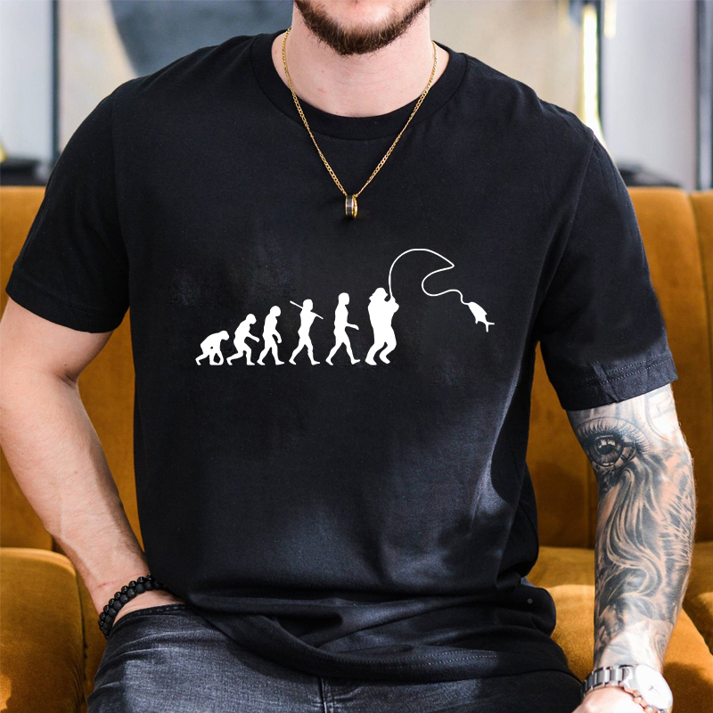 Vissen Evolution Gedrukt T-shi - Street Fashion Evolution recensie en prijs